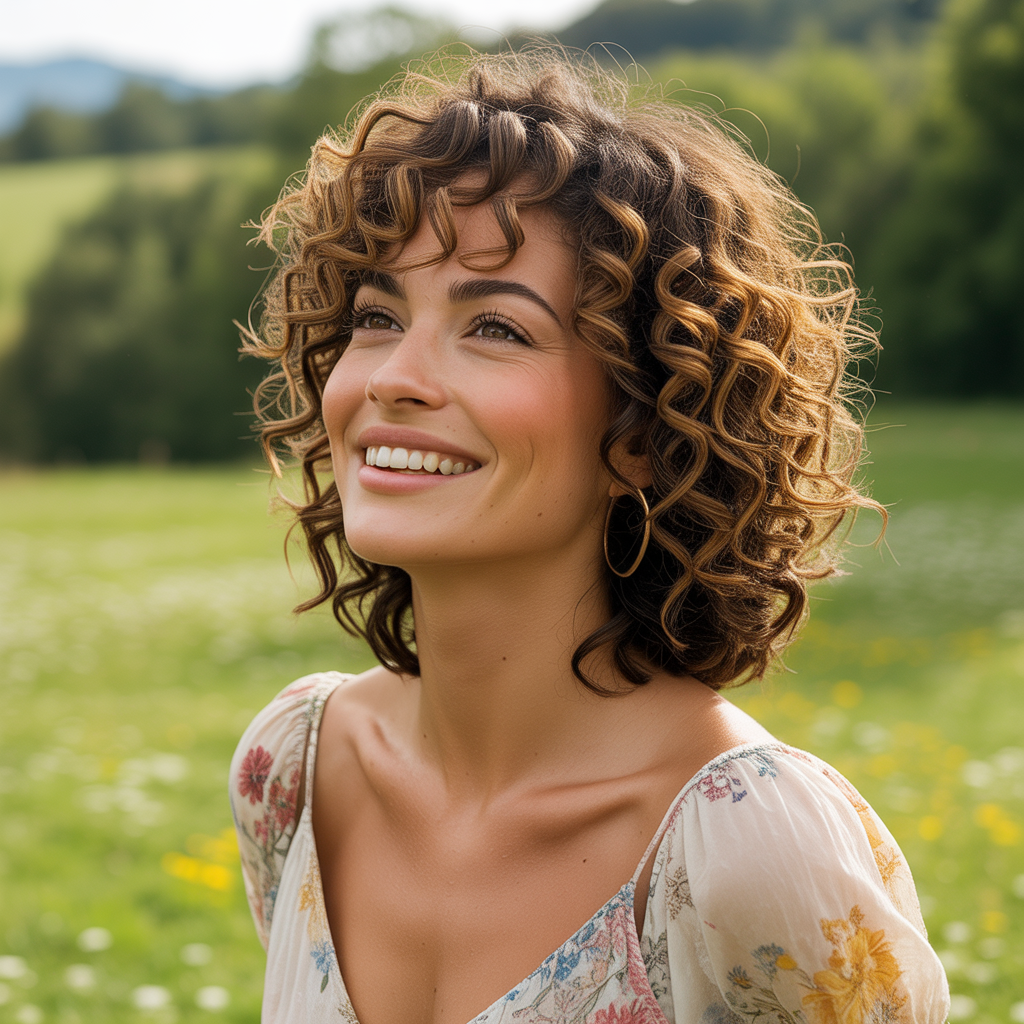 Medium Curly Cut for Women