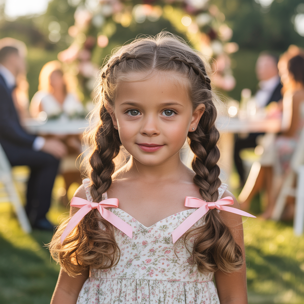 Dutch Braids into Low Pigtails