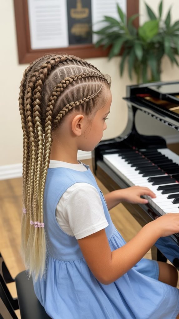 French Braid Side Part Combination