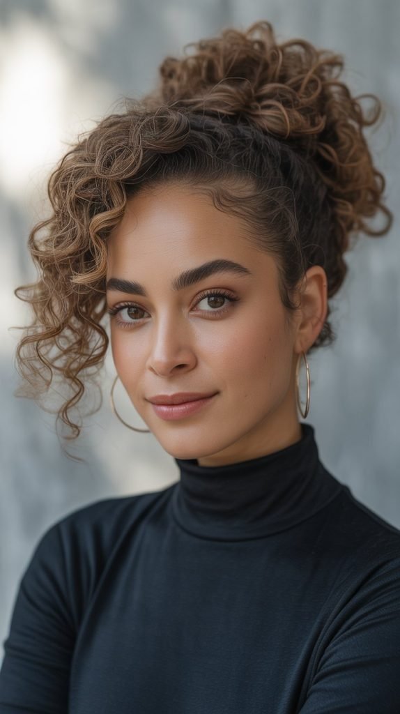 Twisted Half-Updo with Natural Definition