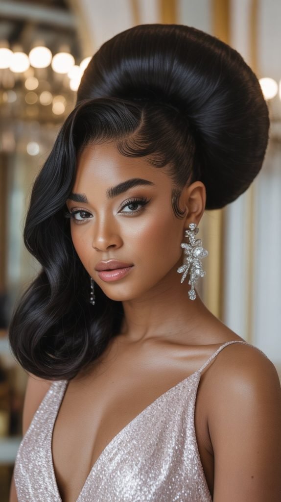  Sleek Low Bun with Hair Extensions