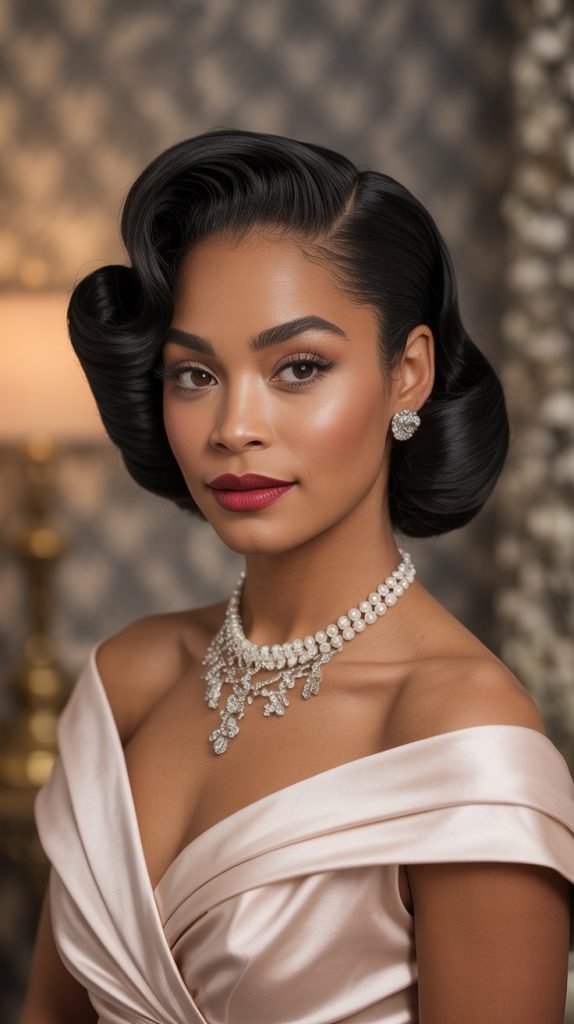 Rolled Low Bun Vintage Style