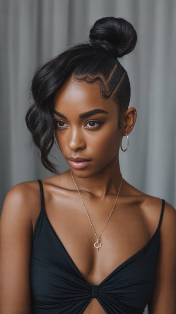 Asymmetrical Low Bun