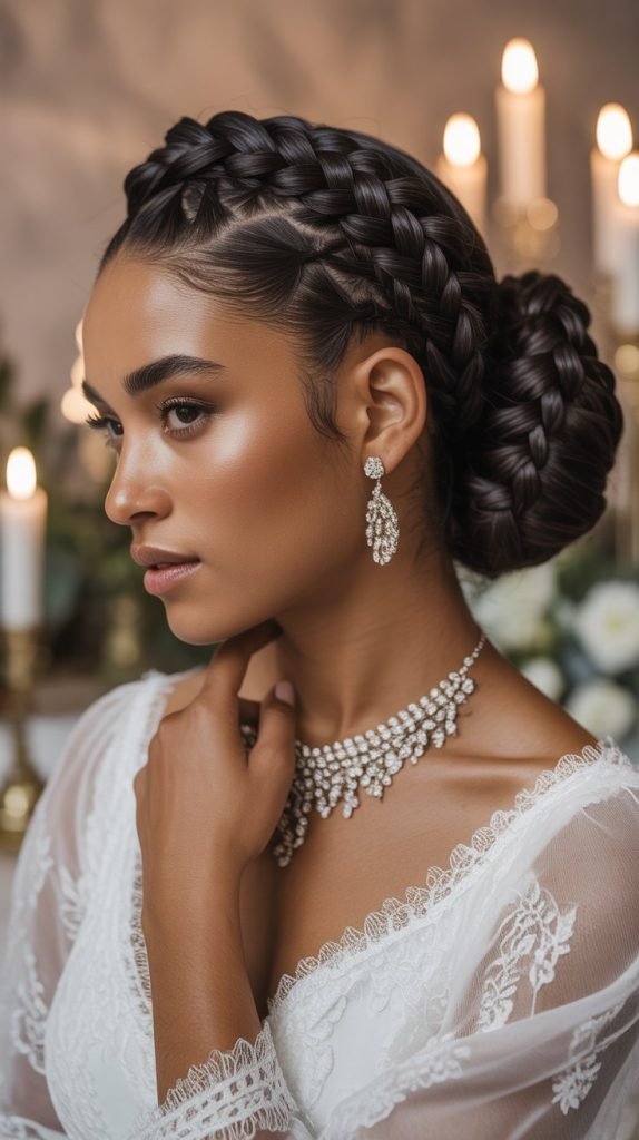 Braided Crown with Low Bun