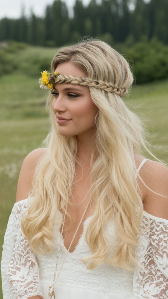 Braided Headband with Loose Waves