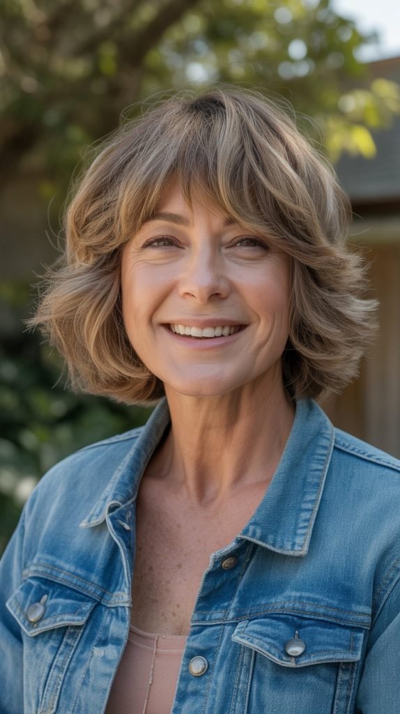 Layered Bangs with Shaggy Bob