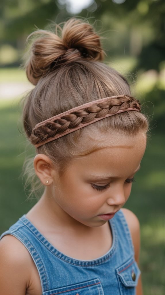 Braided Headband with Messy Bun