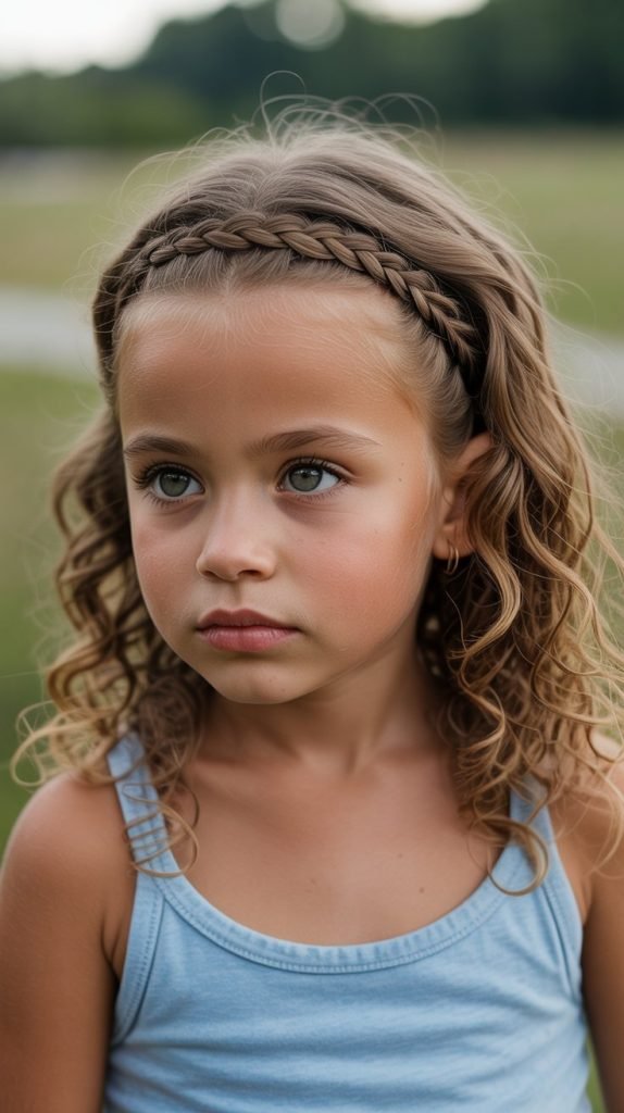 Braided Headband with Loose Curls