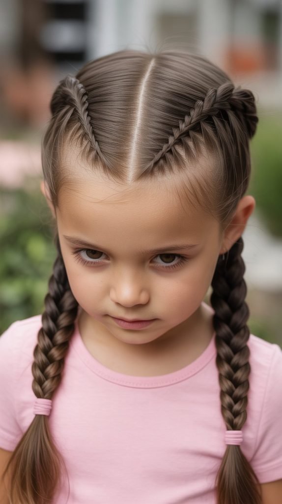 Zigzag Part with Double Braids