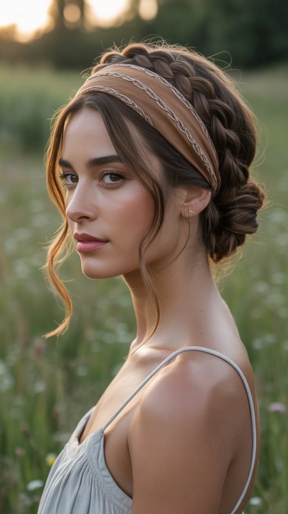 Braided Bandana Headband Updo