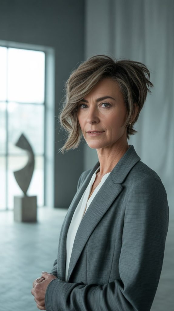 Textured Crop with Side Sweep