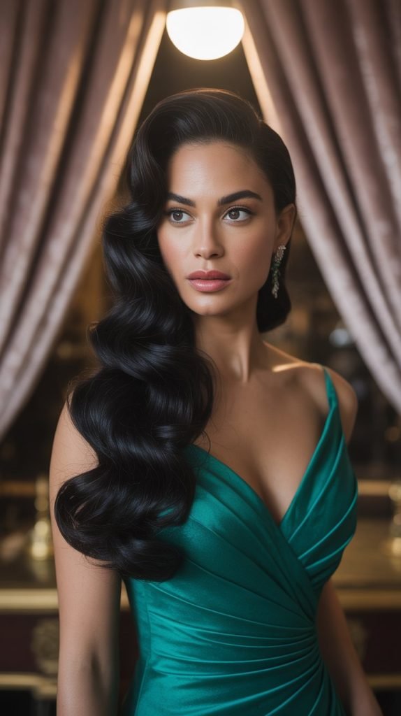  Dramatic Side-Swept Waves for Black Hair
