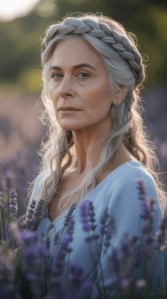 Braided Crown with Loose Ends