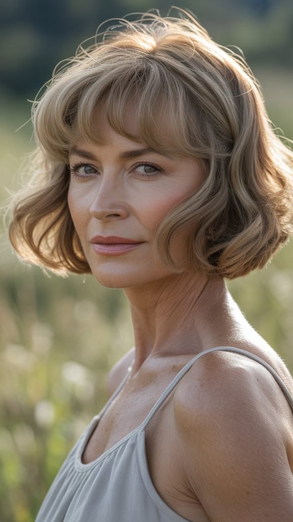 Textured Bangs with Wavy Bob