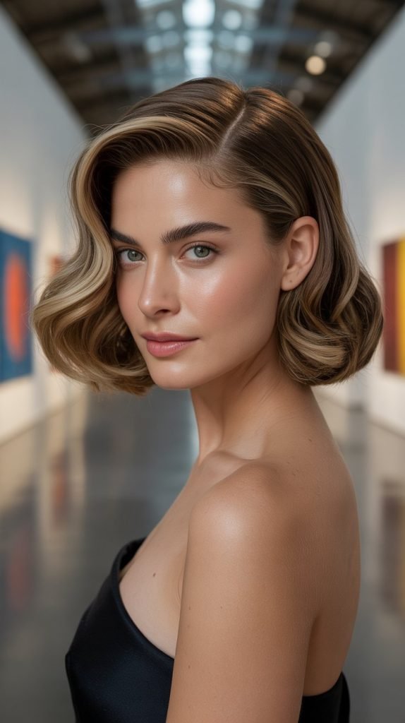 Side-Parted Wavy Bob