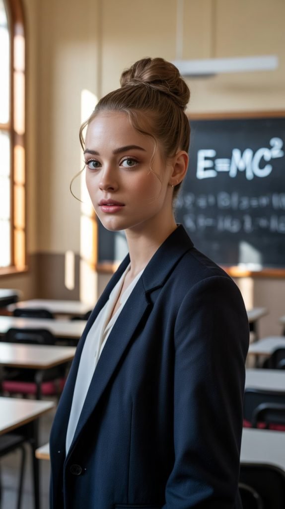 High Bun with Face-Framing Pieces