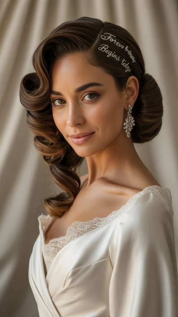 Low Side-Swept Curly Bun