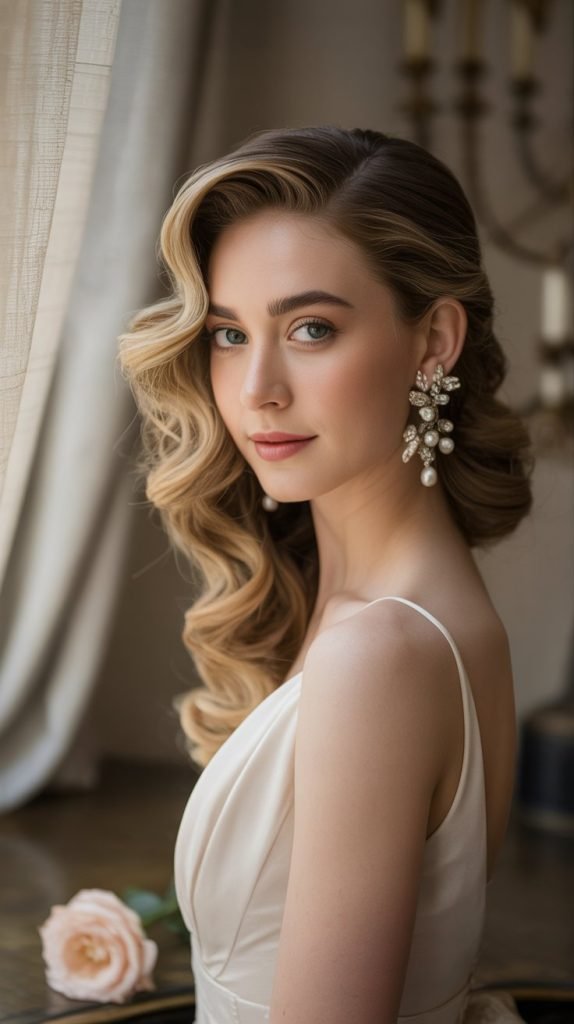 Classic Side Swept Curls