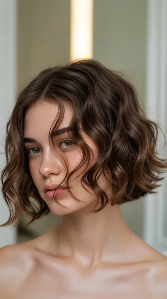 Wavy Stacked Inverted Bob