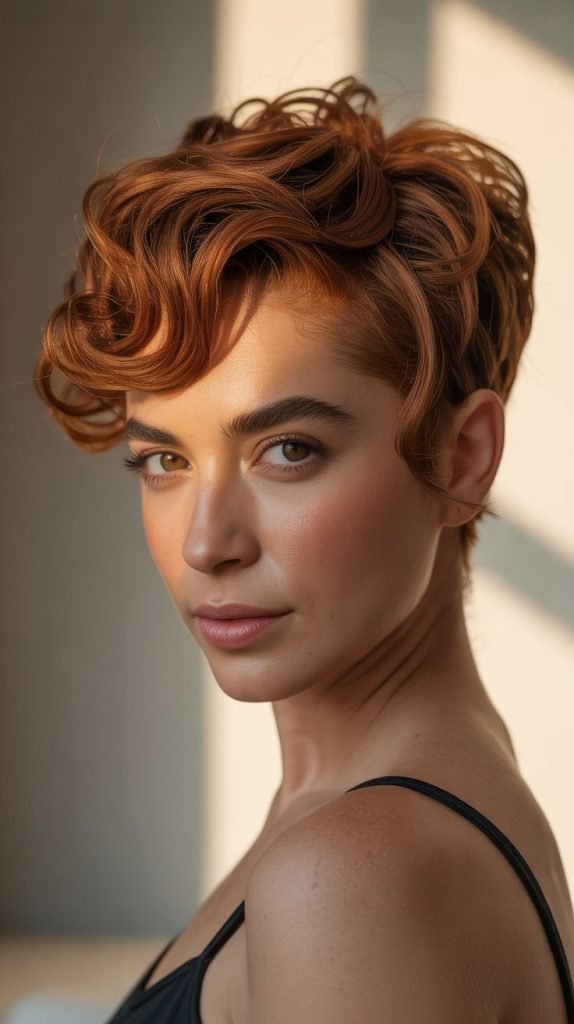 Wavy Pixie with Defined Curls