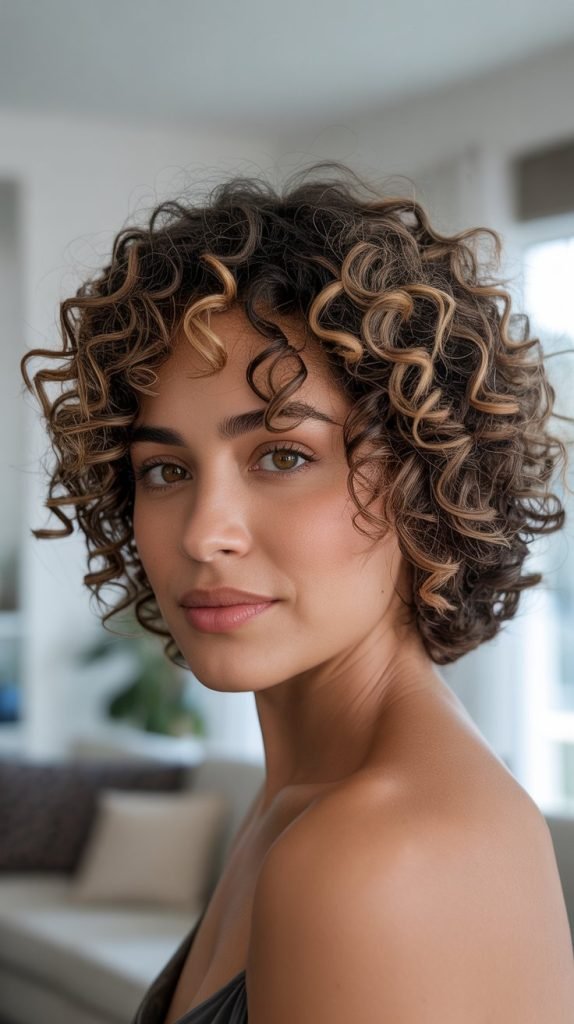  Curly Stacked Inverted Bob