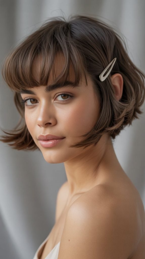 Textured Stacked Inverted Bob with Bangs