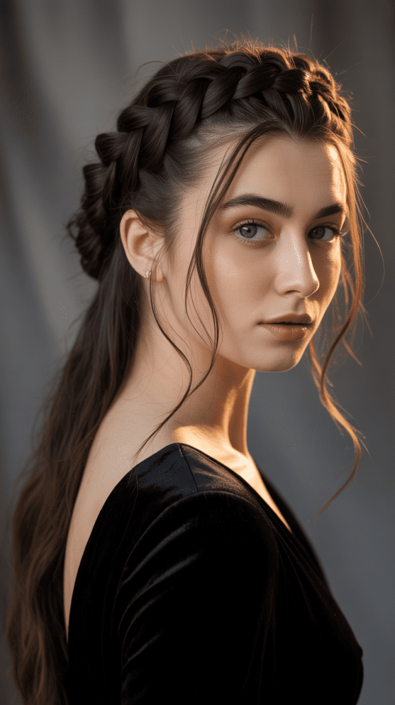 Crown Braid with Low Bun