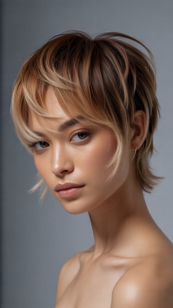  Short Hair with Feathered Ends