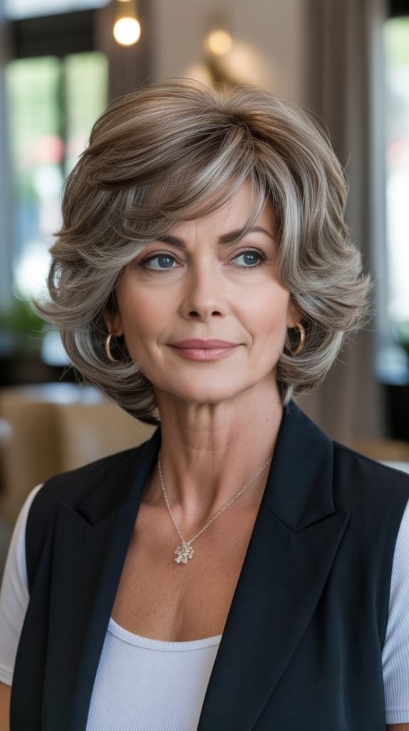 Layered Bob with Crown Volume