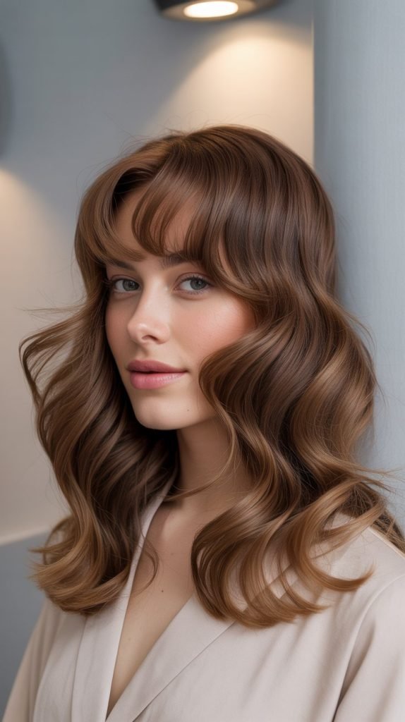 Wavy Butterfly Layers with Curtain Bang Blend