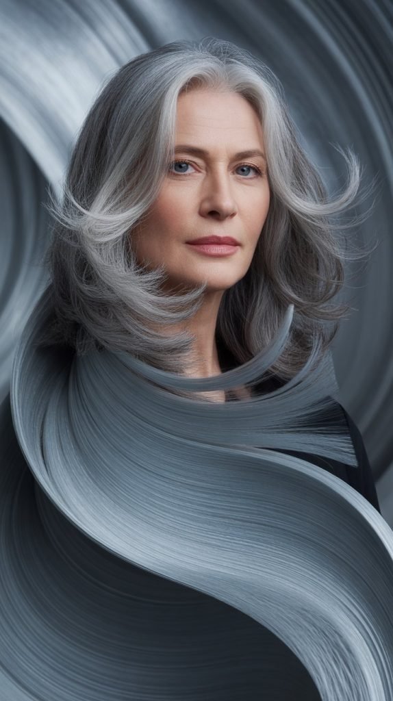 Pewter Gray Cascading Flow