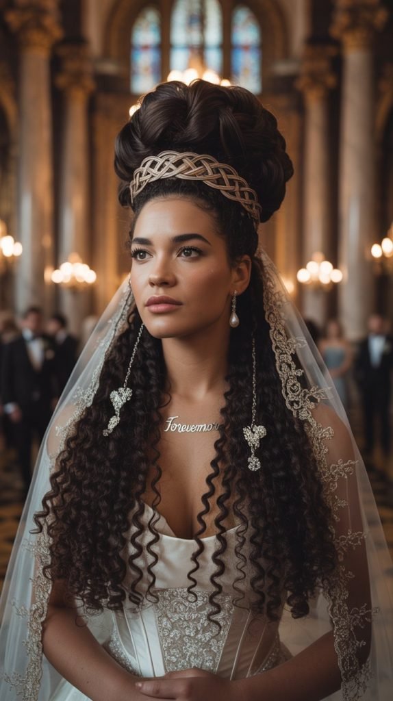  Braided Curly Crown Updo