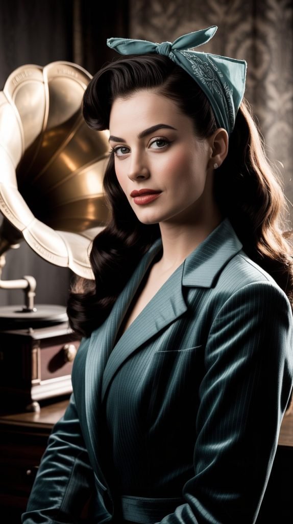 Vintage Victory Roll with Bandana