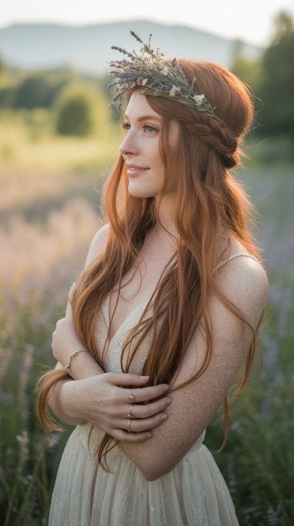  Braided Headband with Flowing Hair