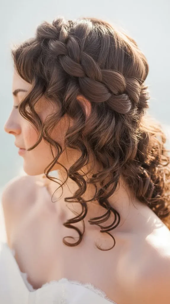 Crown Twist with Flowing Curls