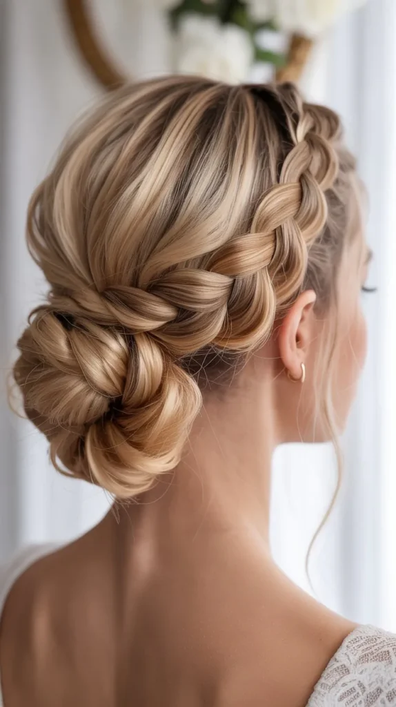 Coconut Blonde Braided Bun