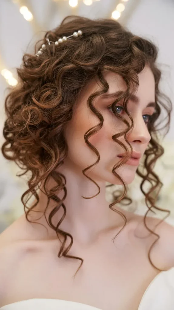Romantic Side-Swept Curls