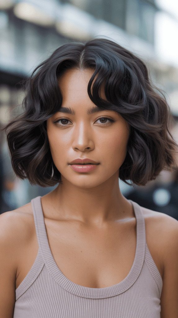 Wavy Bob with Steeply Angled Front Pieces