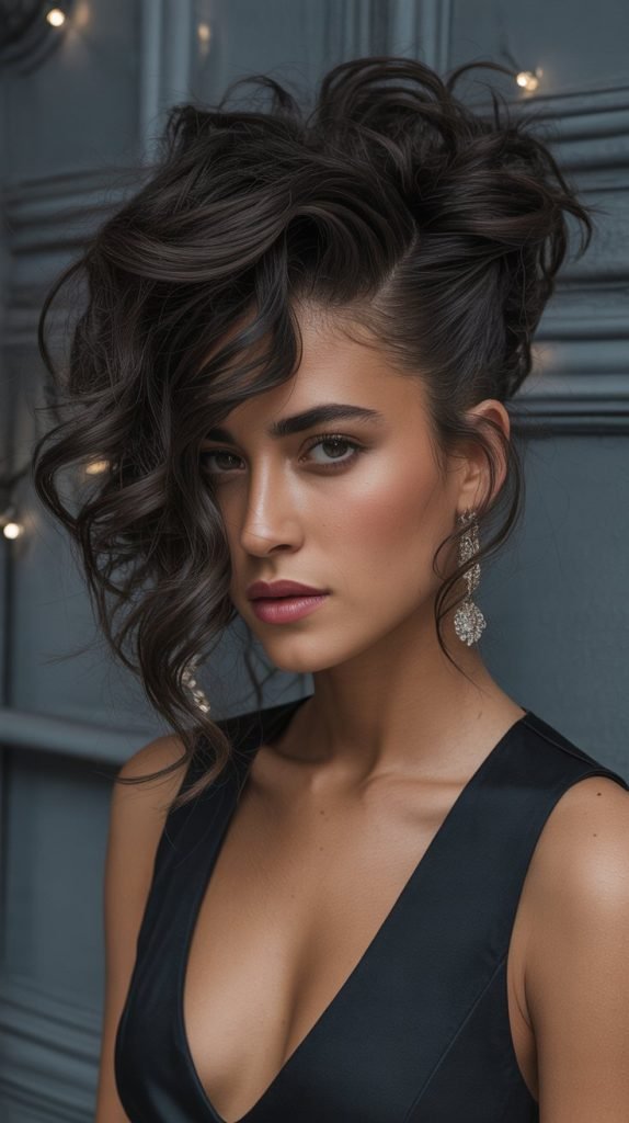 Asymmetrical Gathered Curls