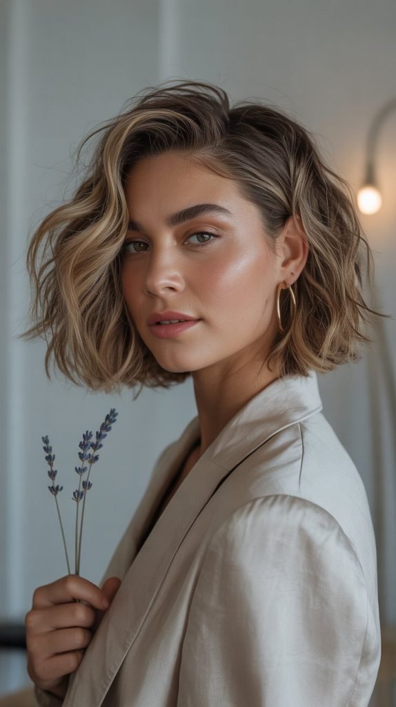 Wavy Bob with Tousled Texture