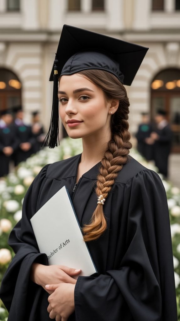 Braided Chignon for Graduation Events