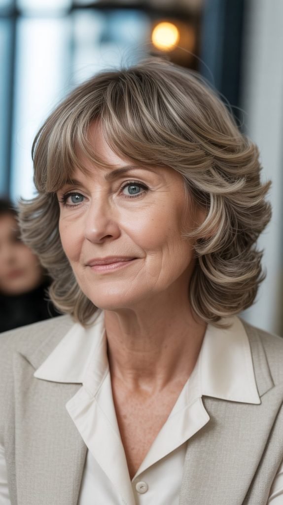 Feathered Bangs with Shoulder-Length Layers