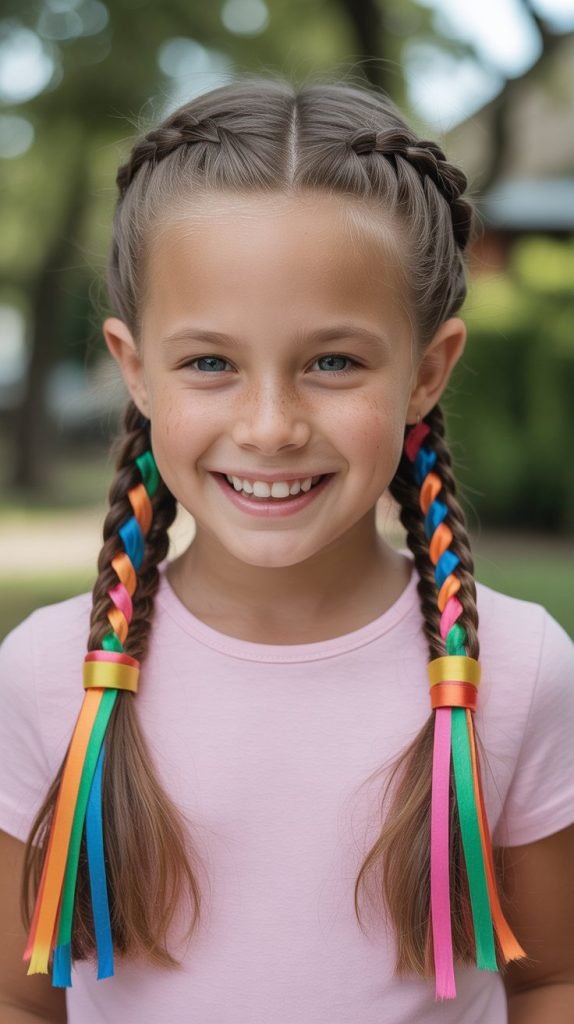 Double Dutch Braids with Ribbon