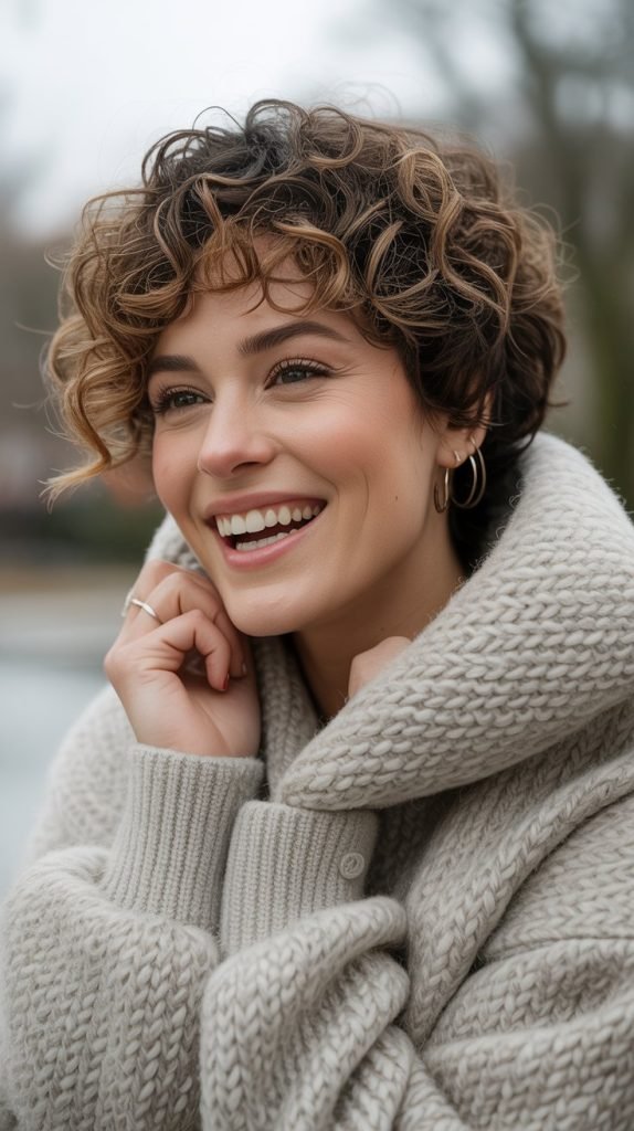 . Curly Pixie with Natural Texture