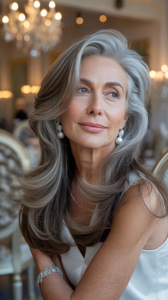  Long Layered Cut with Highlights