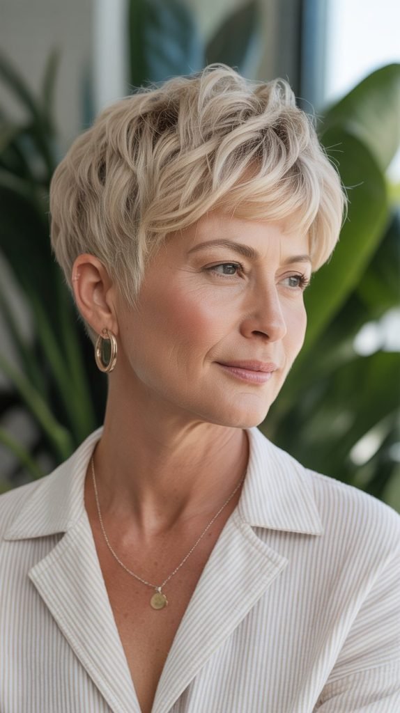 Textured Pixie with Volume on Top