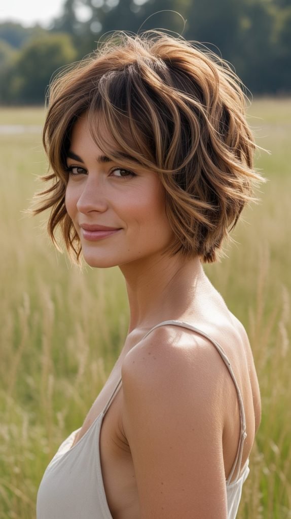 Textured Choppy Stacked Bob