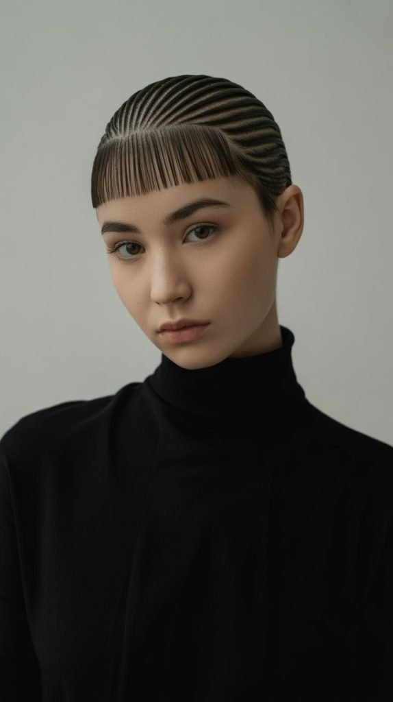 Straight-Across Bangs with Stacked Inverted Bob