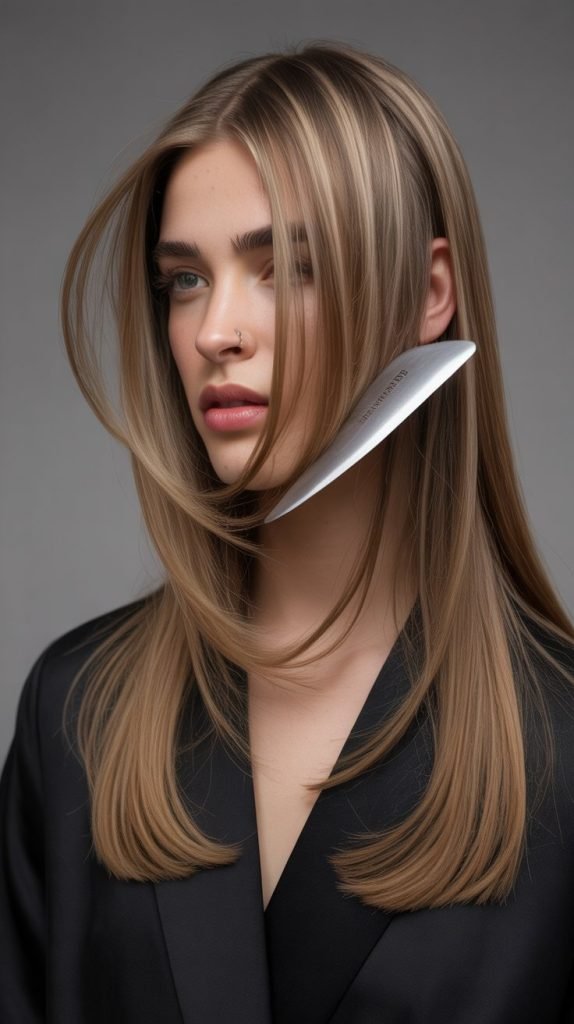 Long Hair with Angled Layers