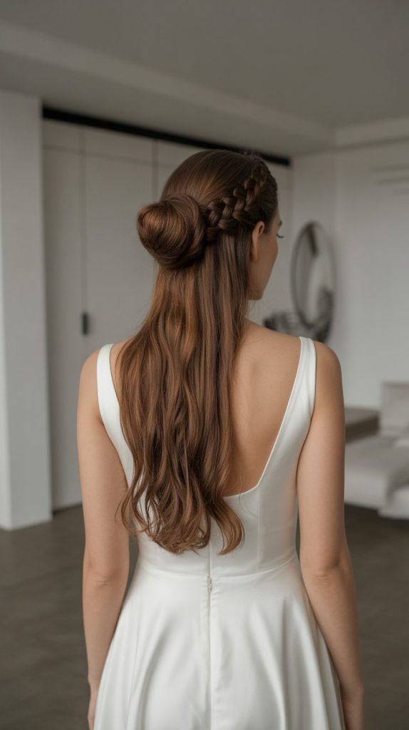 Sock Bun with Braided Wrap